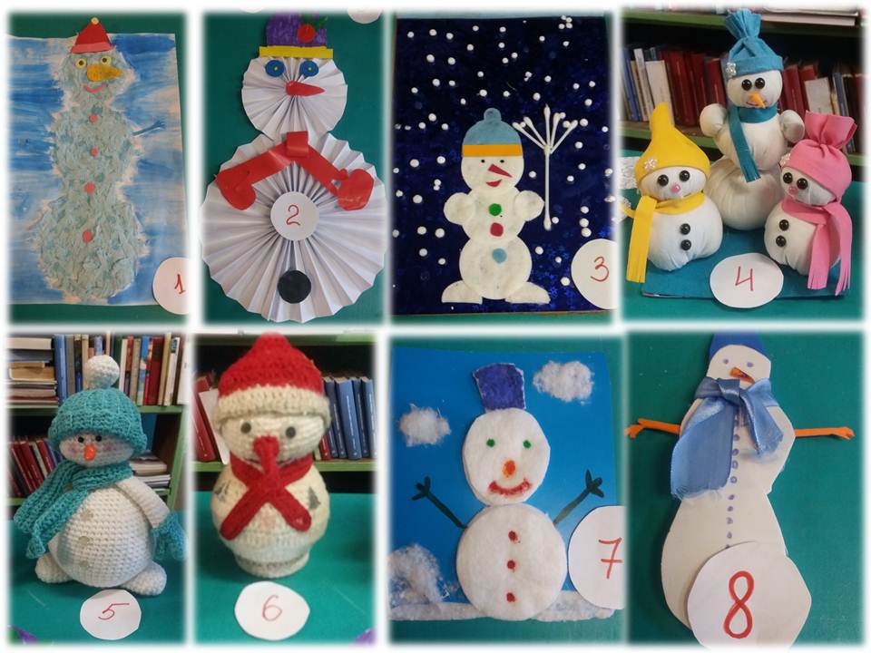 Веселые снеговички - выставка творческих работ читателей Федьковской библиотеки.jpg
